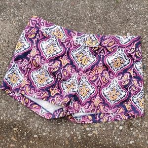 J. Crew City Fit Patterned Shorts Pink Blue Size 4
